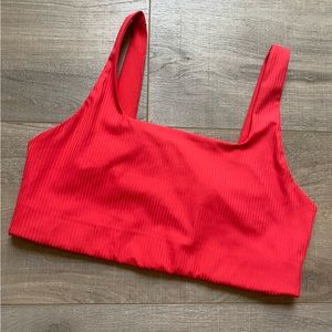 Girlfriend Collective Red Sports Bra Crop Top